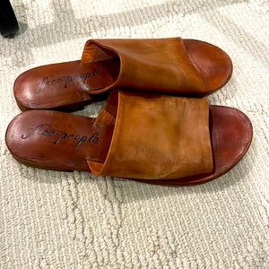 Free People Brown Leather Sandals